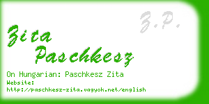 zita paschkesz business card